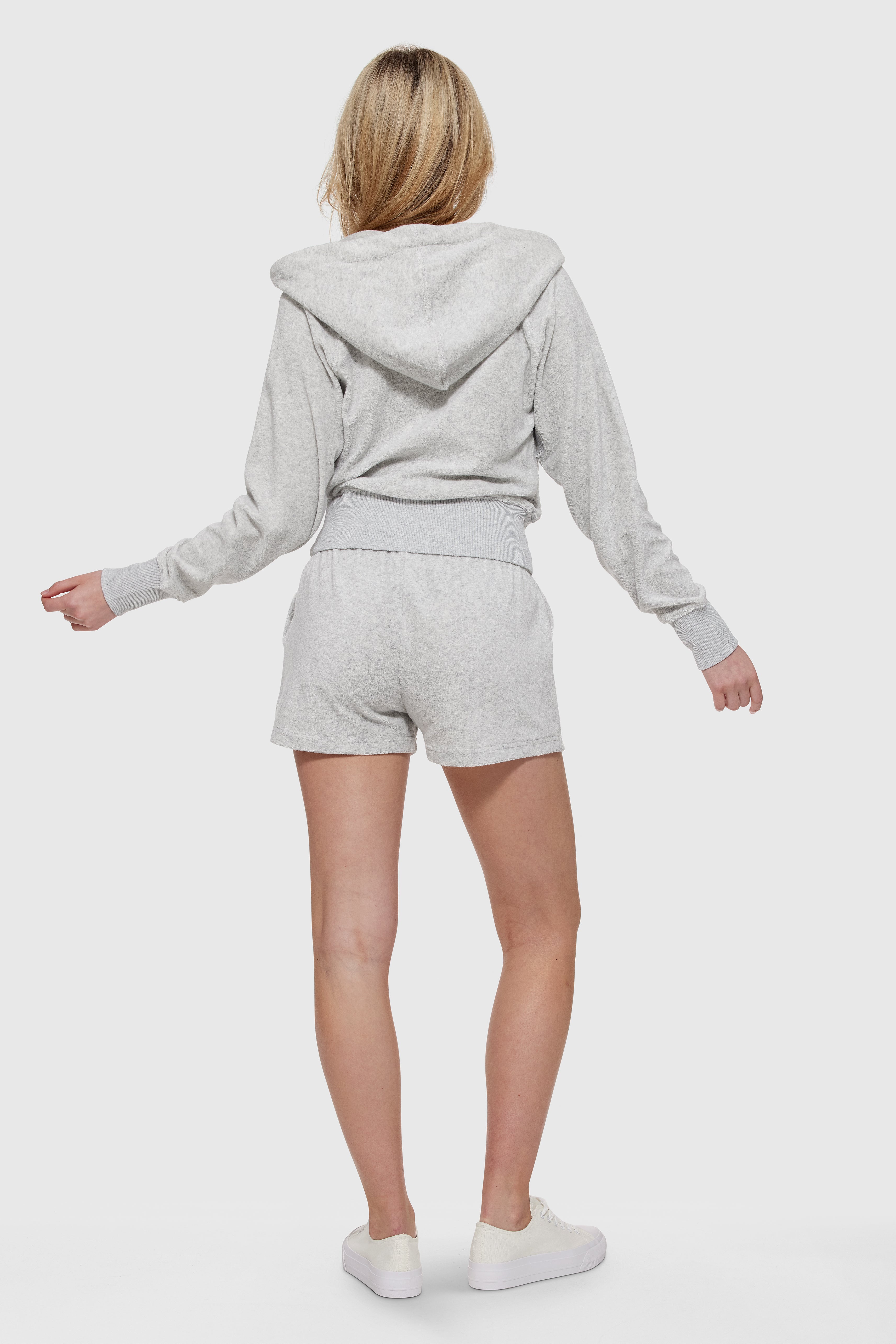 Hoodzip Girl Terry Light Grey