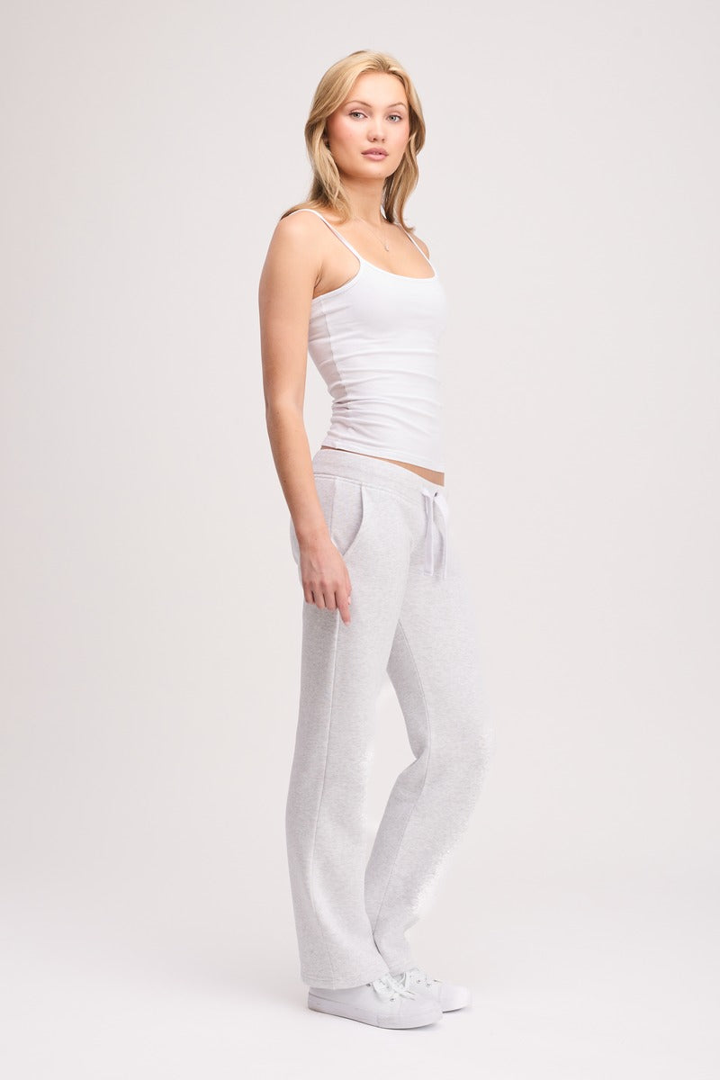 Sweatpant Girl Straight low waist Light Grey