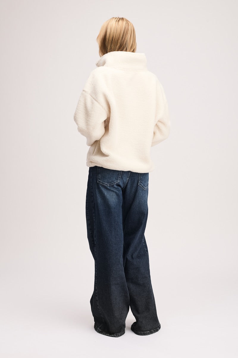 Plush Fleece High Neck Offwhite