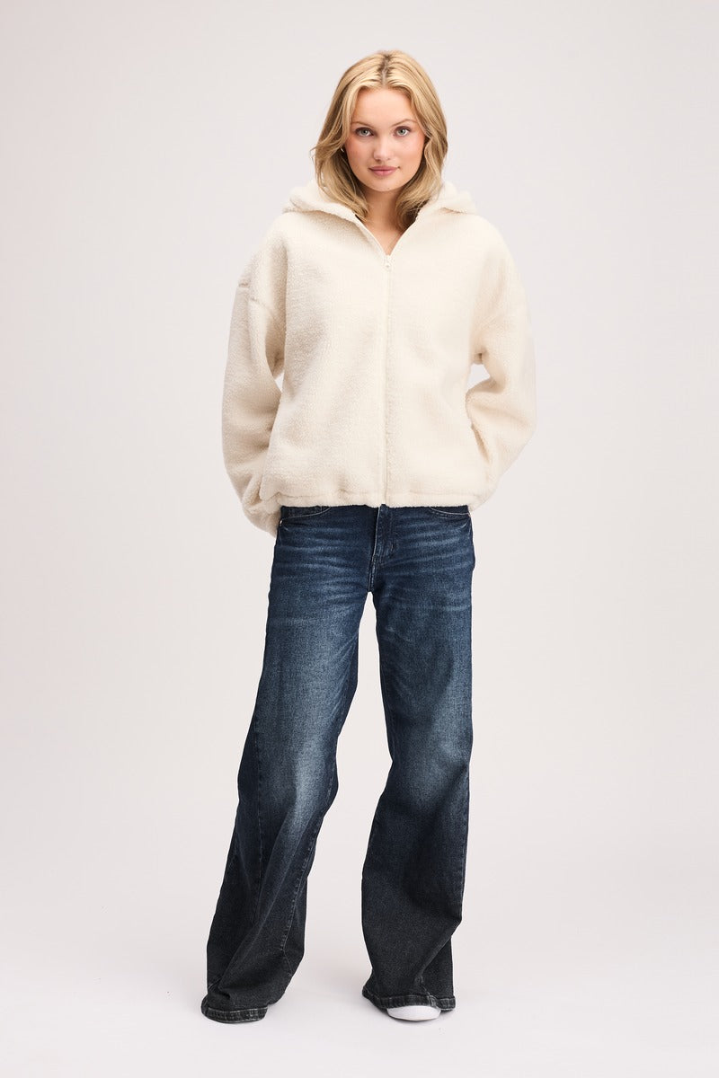 Plush Fleece Hoodie Offwhite