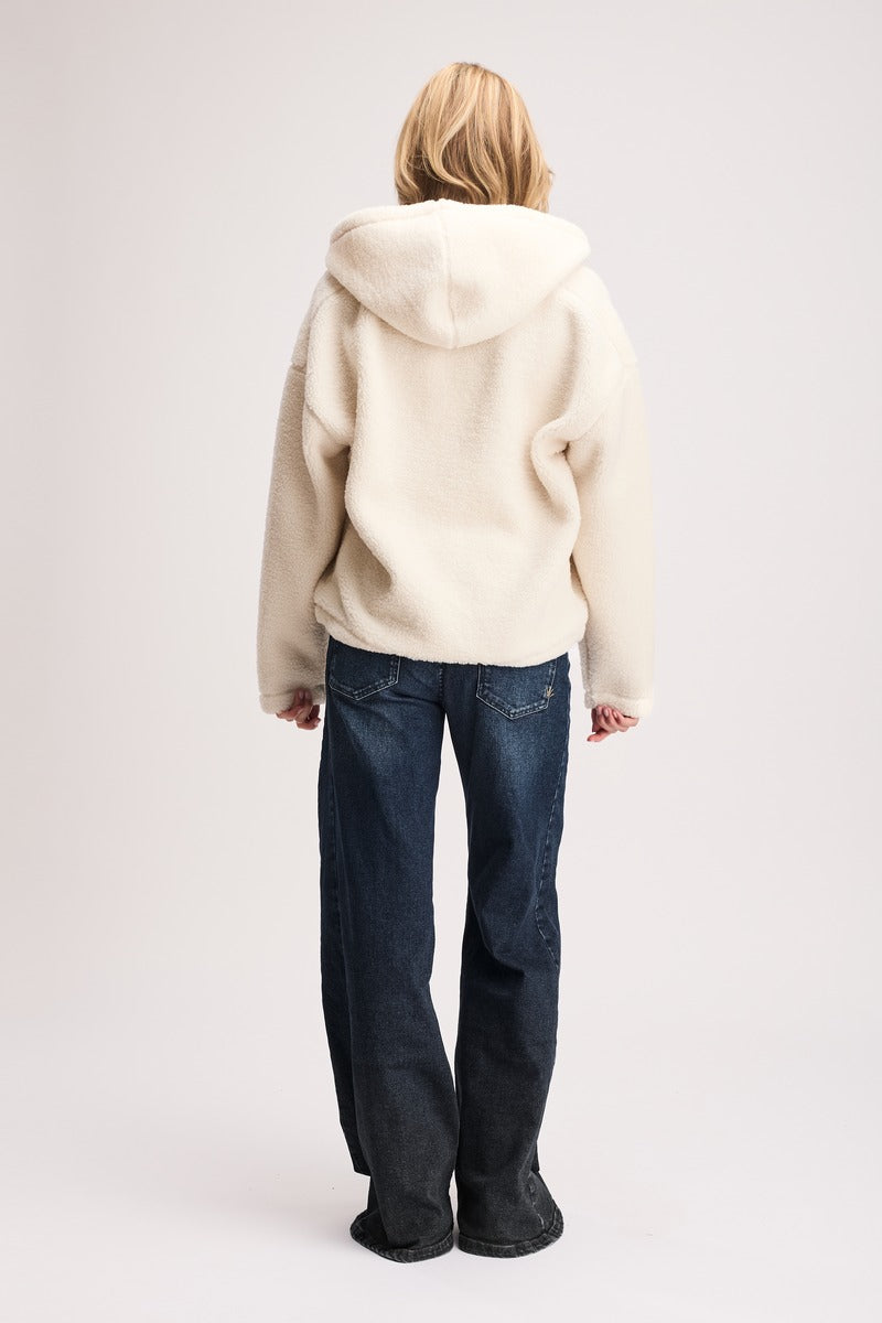 Plush Fleece Hoodie Offwhite