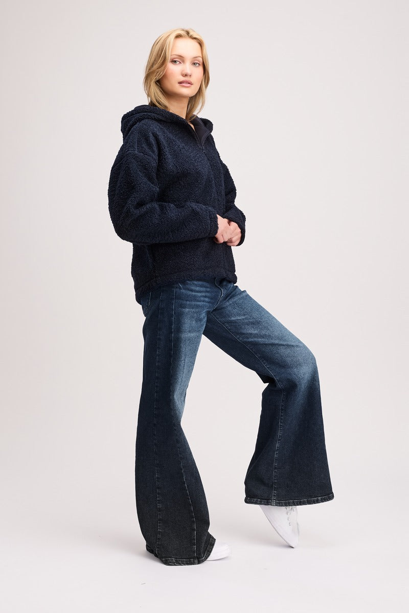 Plush Fleece Hoodie Navy