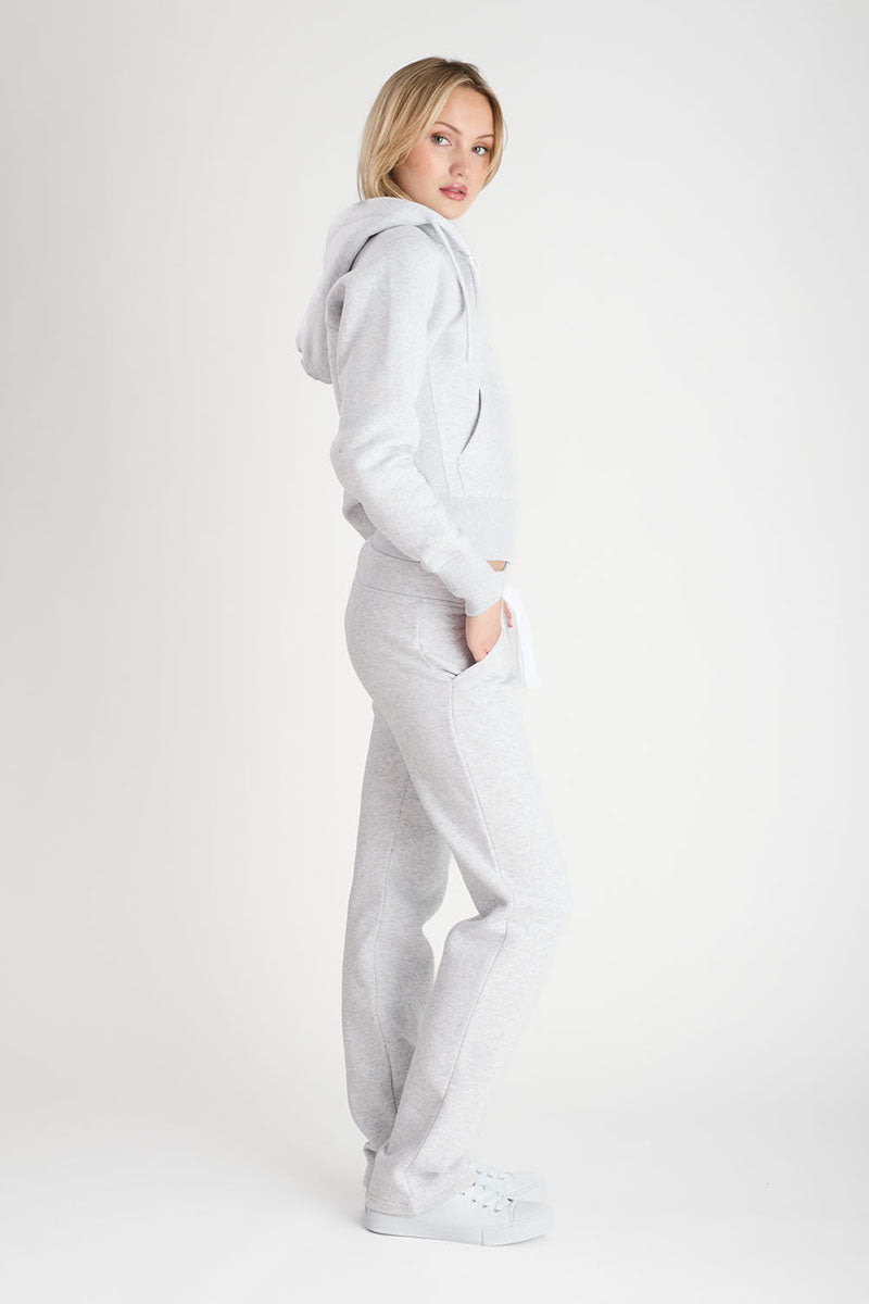 Hoodzip Girl Cropped Light Grey