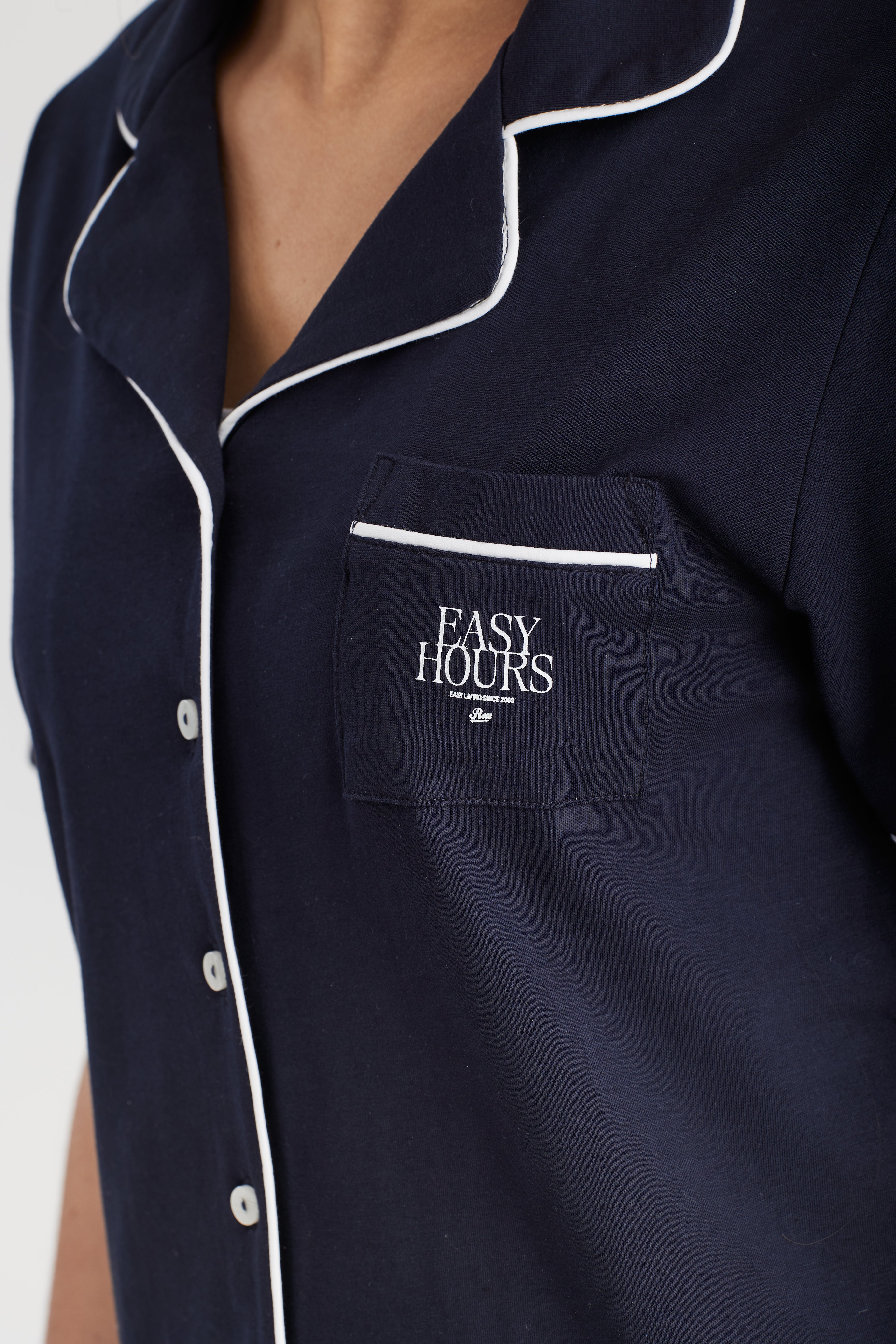 Easy Hours Pyjamas Skjorte navy