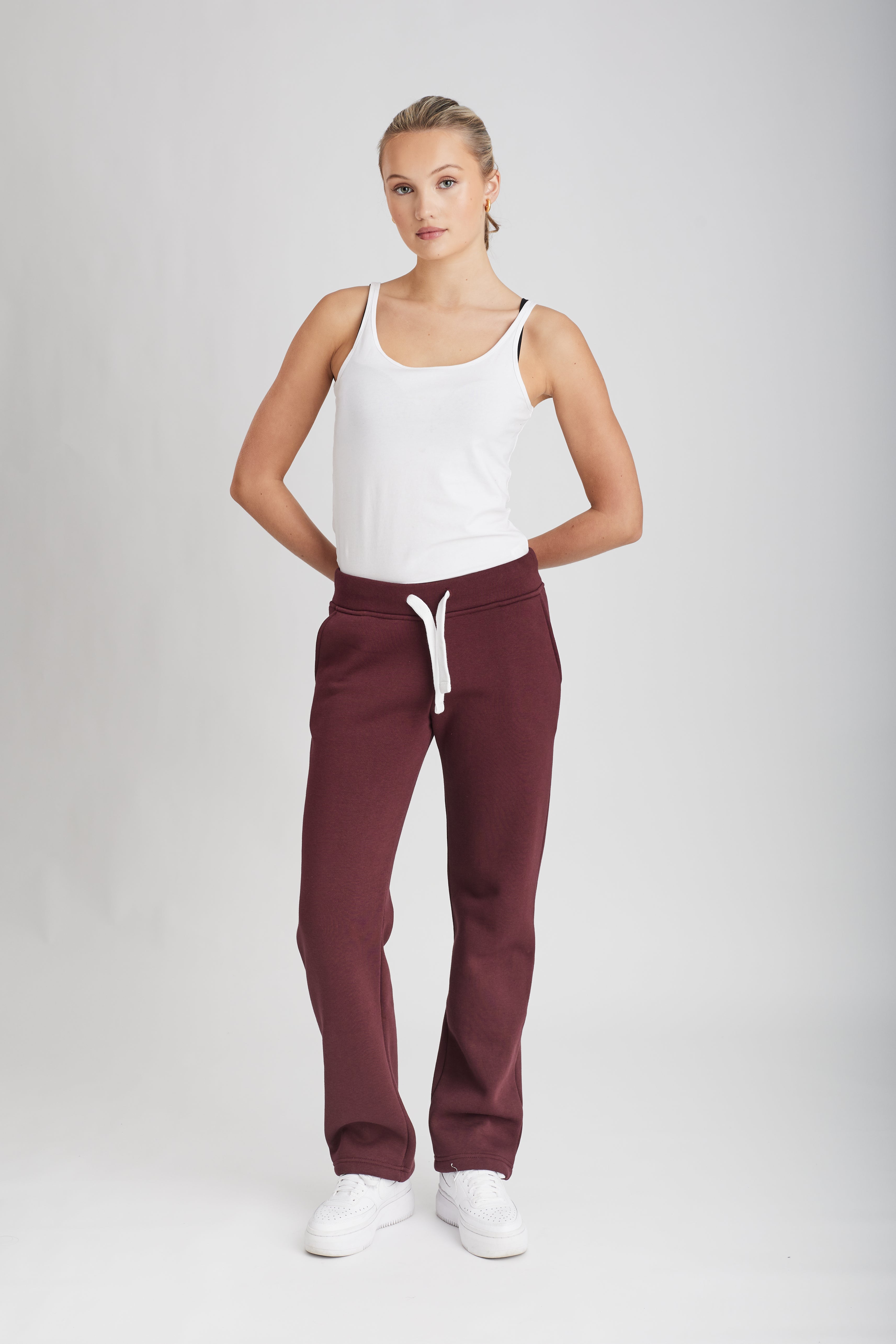 Sweatpants Girl Straight Leg Bordeaux Burgunder