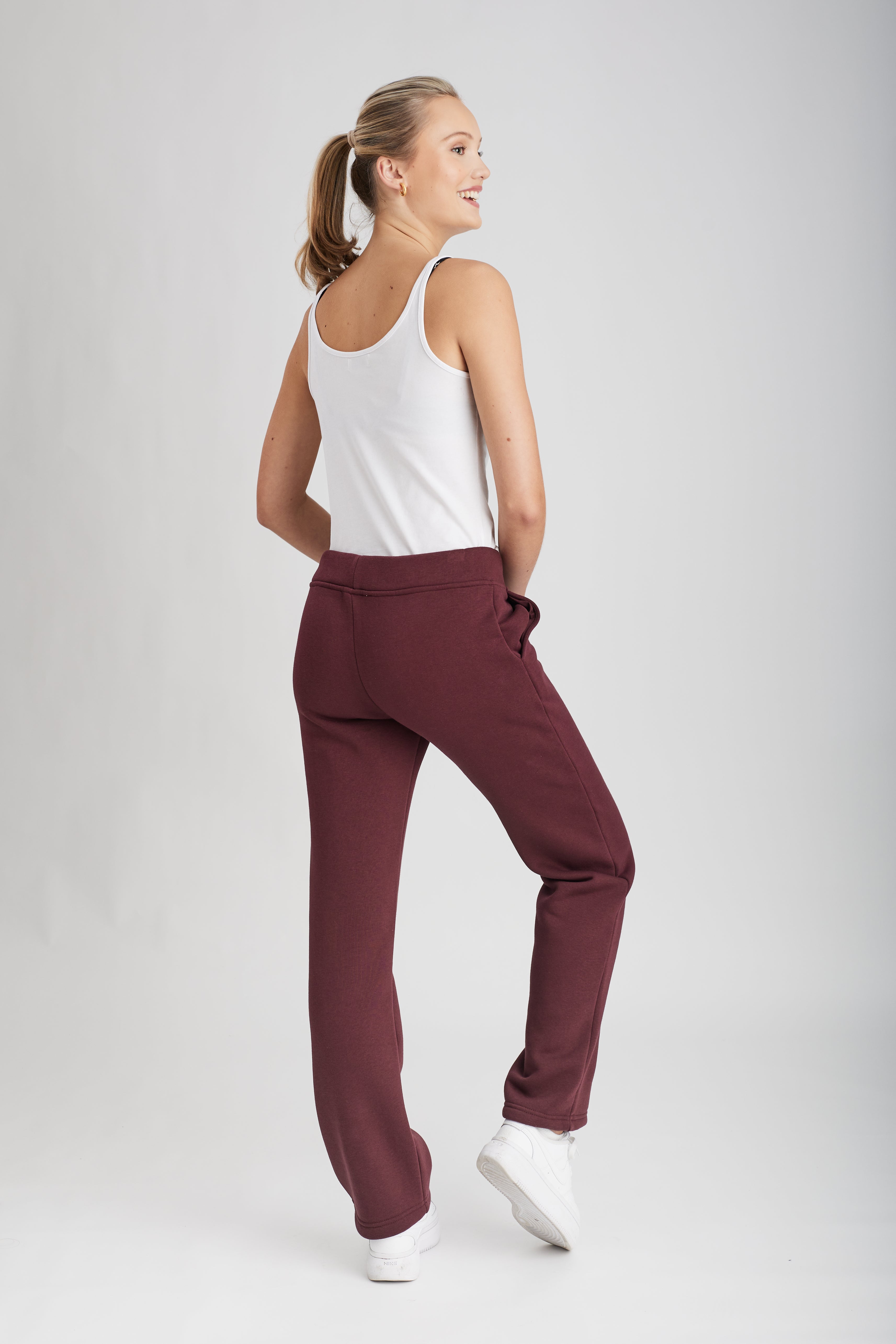 Sweatpants Girl Straight Leg Bordeaux Burgunder