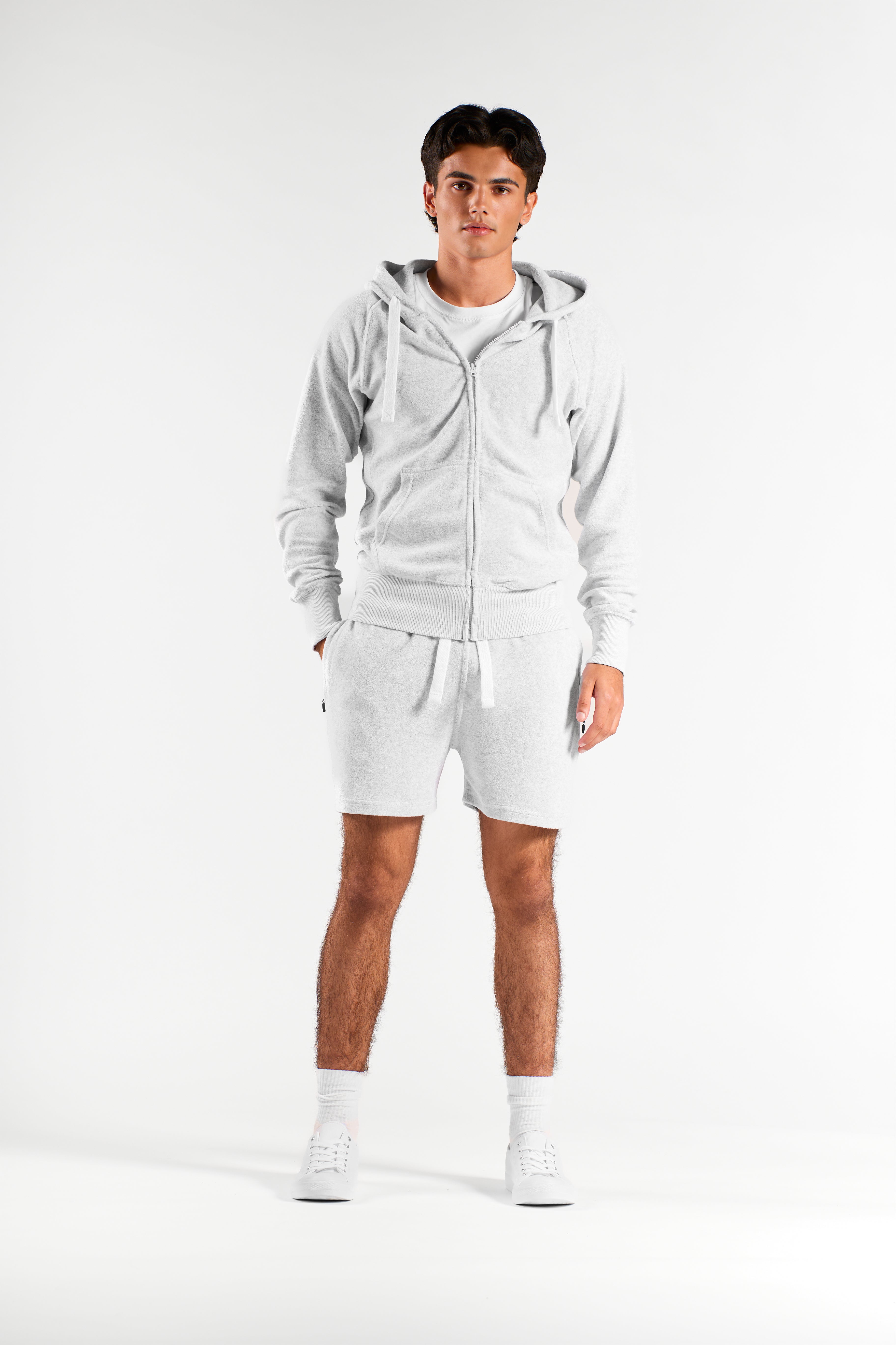 Hoodzip Unisex Terry Light Grey