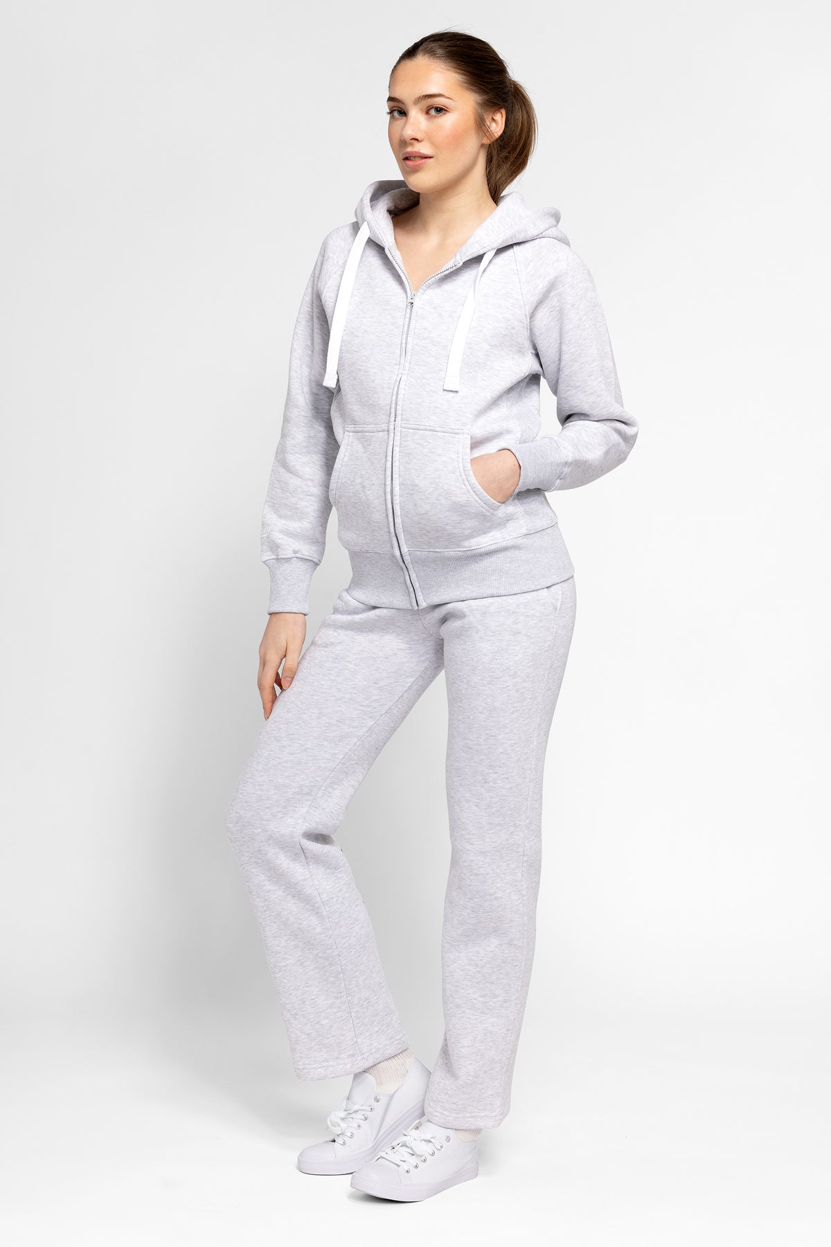 Hoodzip Unisex Original Light Grey - Russemerch.no