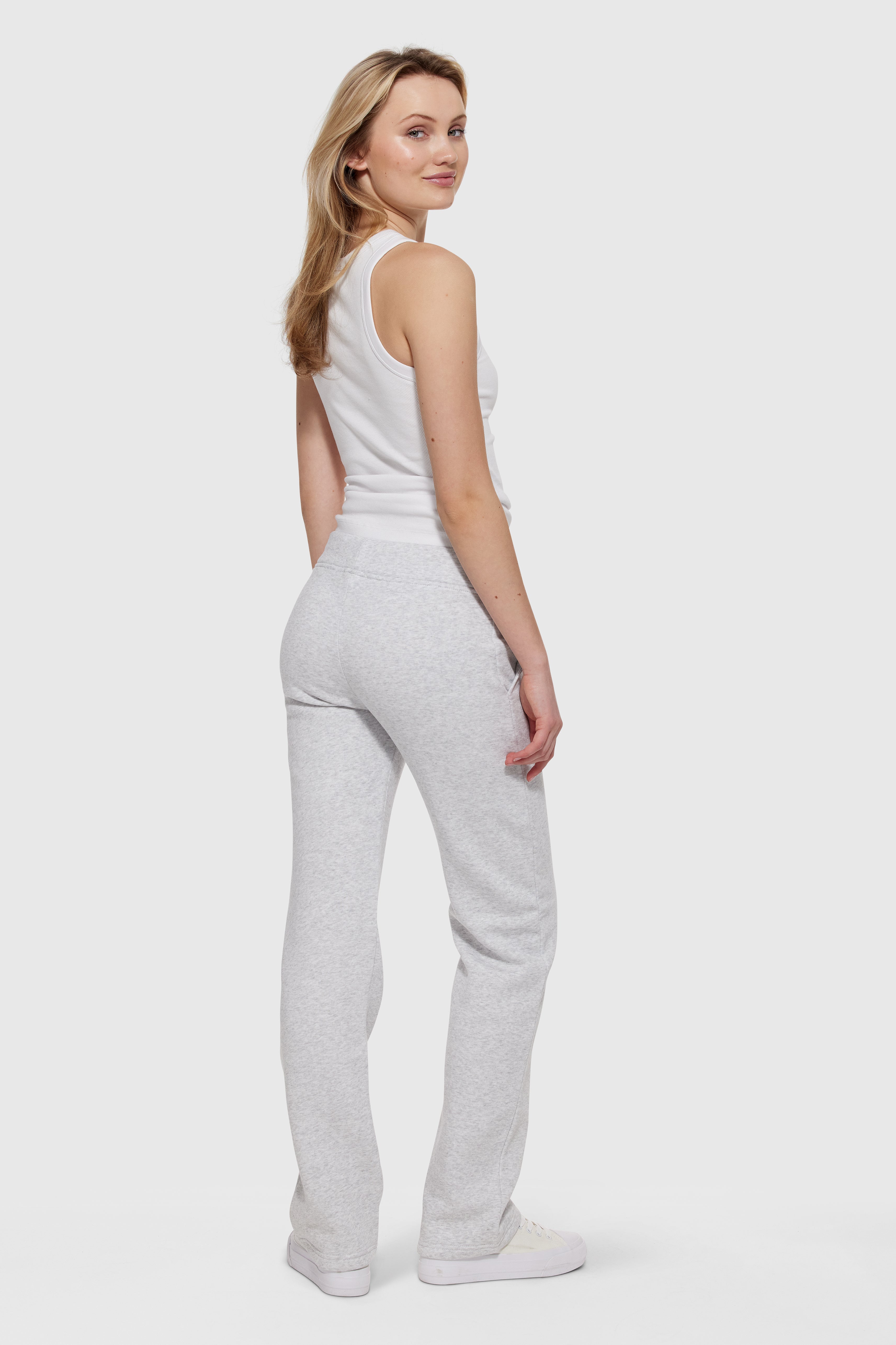 Sweatpant Jente Straight Leg Long Edition Light grey