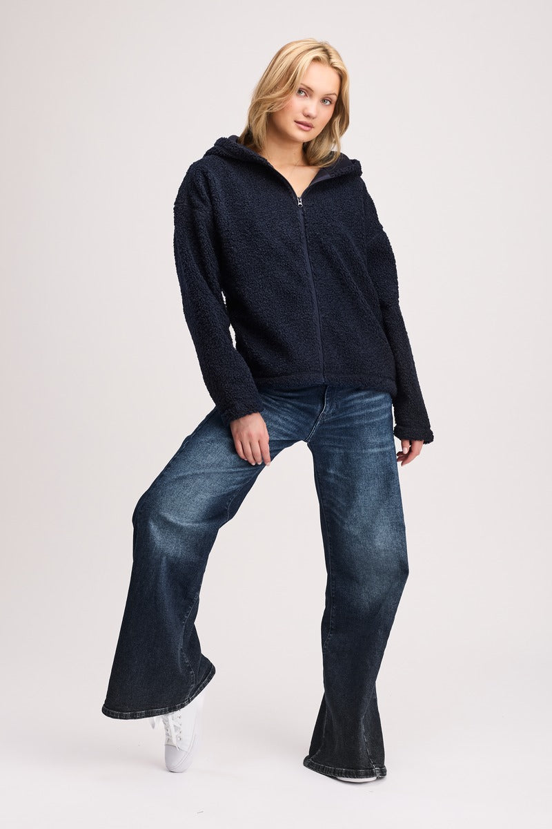 Plush Fleece Hoodie Navy