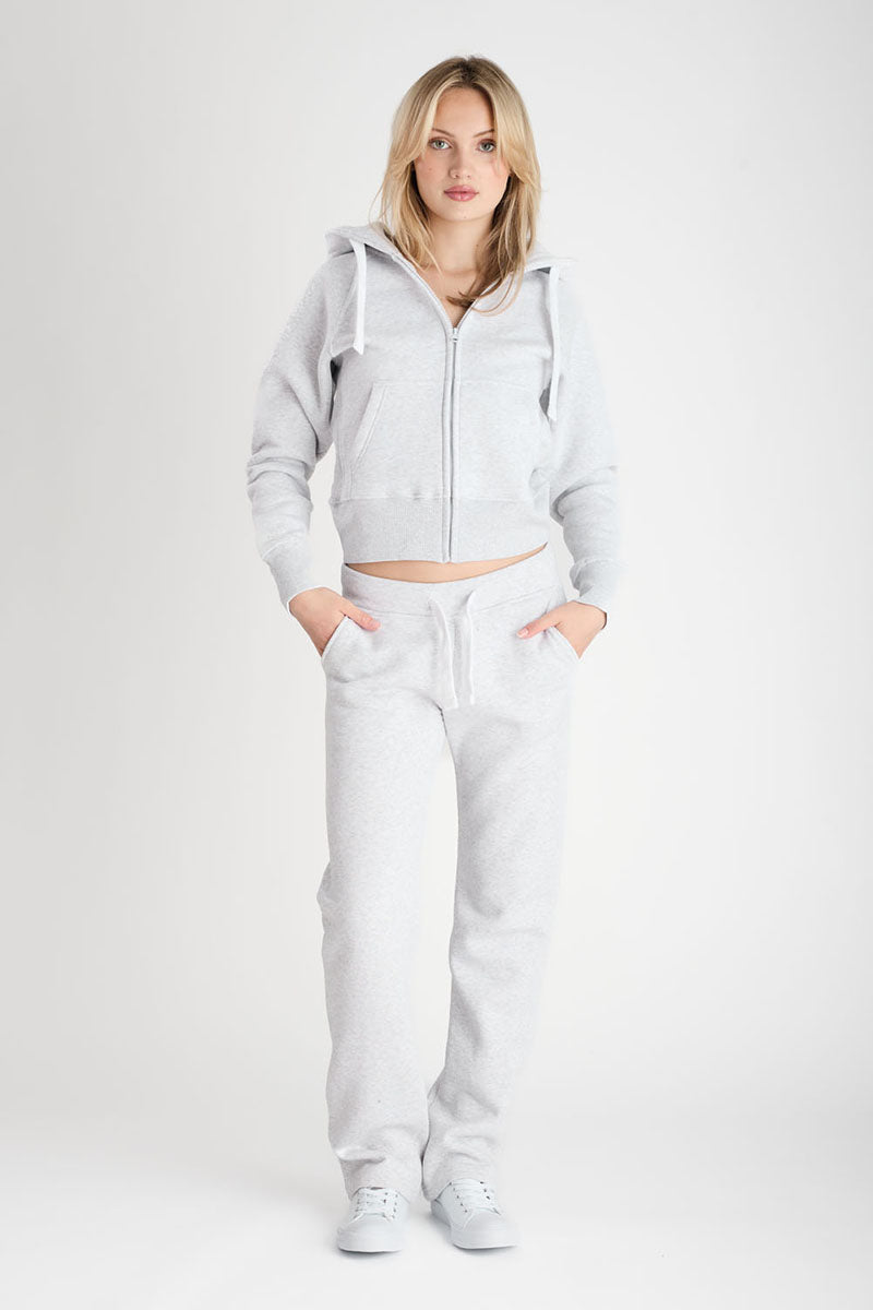 Hoodzip Girl Cropped Light Grey