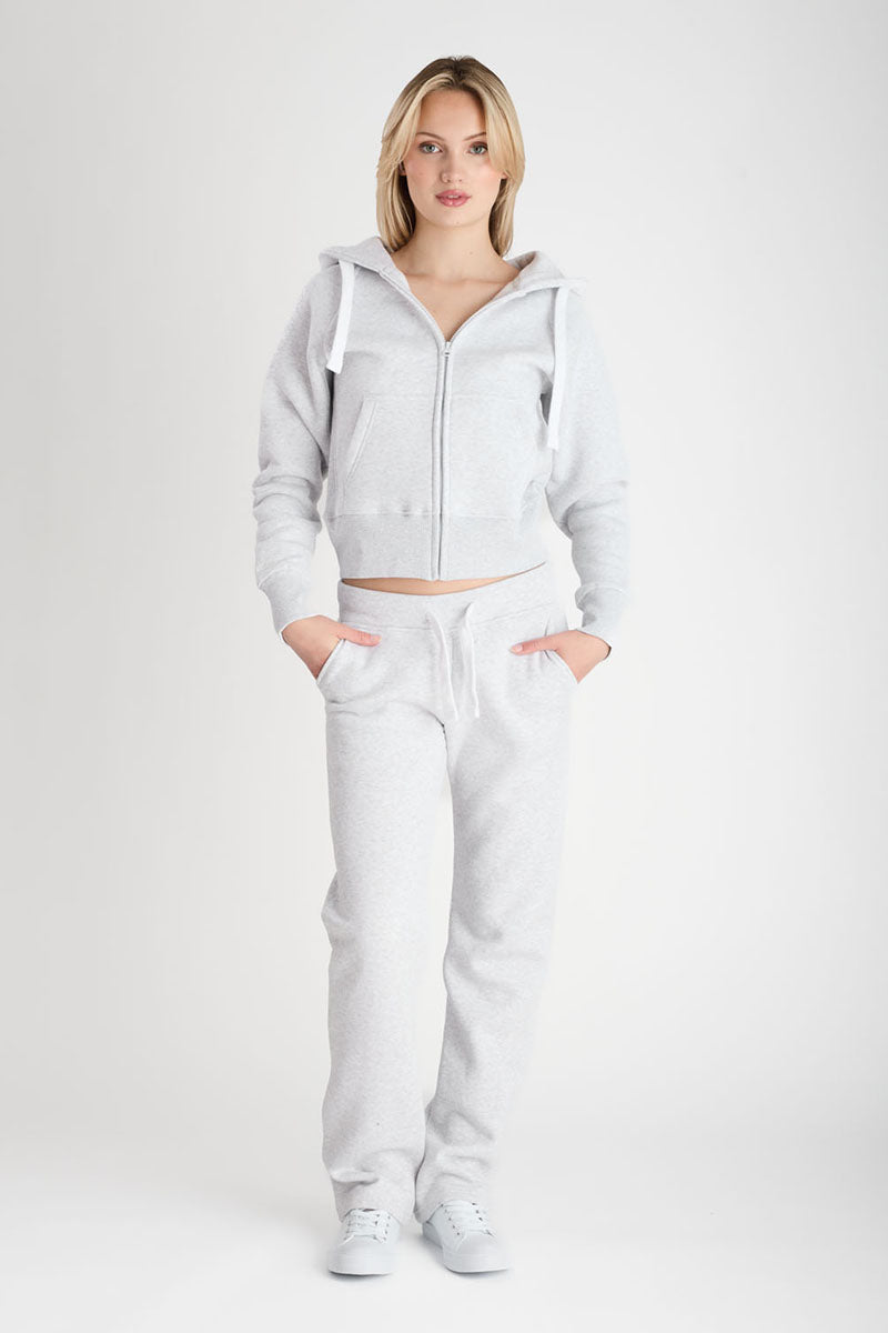 Hoodzip Girl Cropped Light Grey