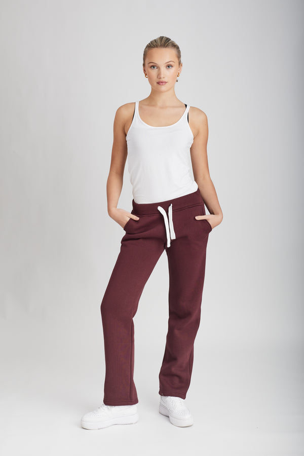 Joggebukse Jente Straight Leg Bordeaux burgunder