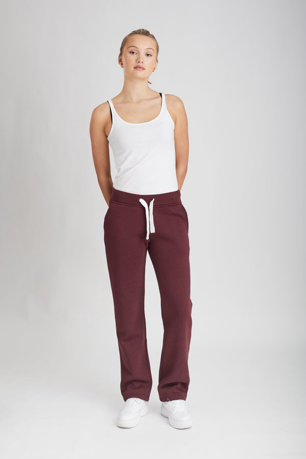 Joggebukse Jente Straight Leg Bordeaux burgunder